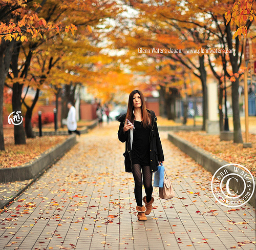 A Cool Day and A Cool Lady. (Hirosaki Japan). © Glenn Waters. 2,500 visits to this photo. Thank you.