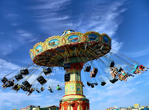 Swings above the boardwalk - again!