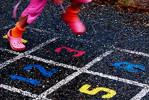 Happy Girl Hopscotch in Strawberry Free Creative Commons